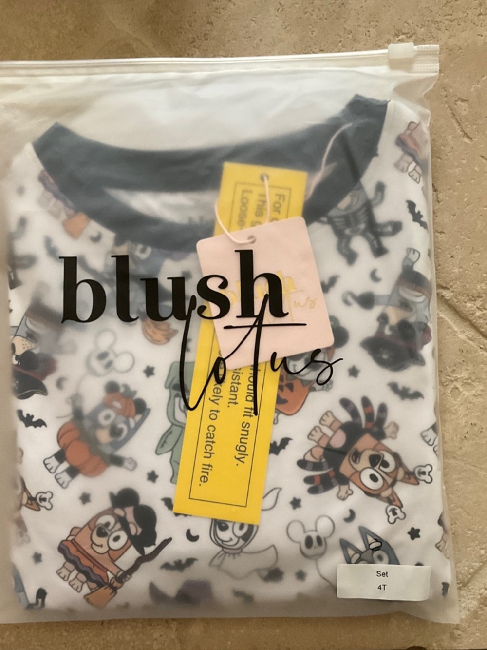 Blush Lotus Bamboo Bluey Halloween Pajamas